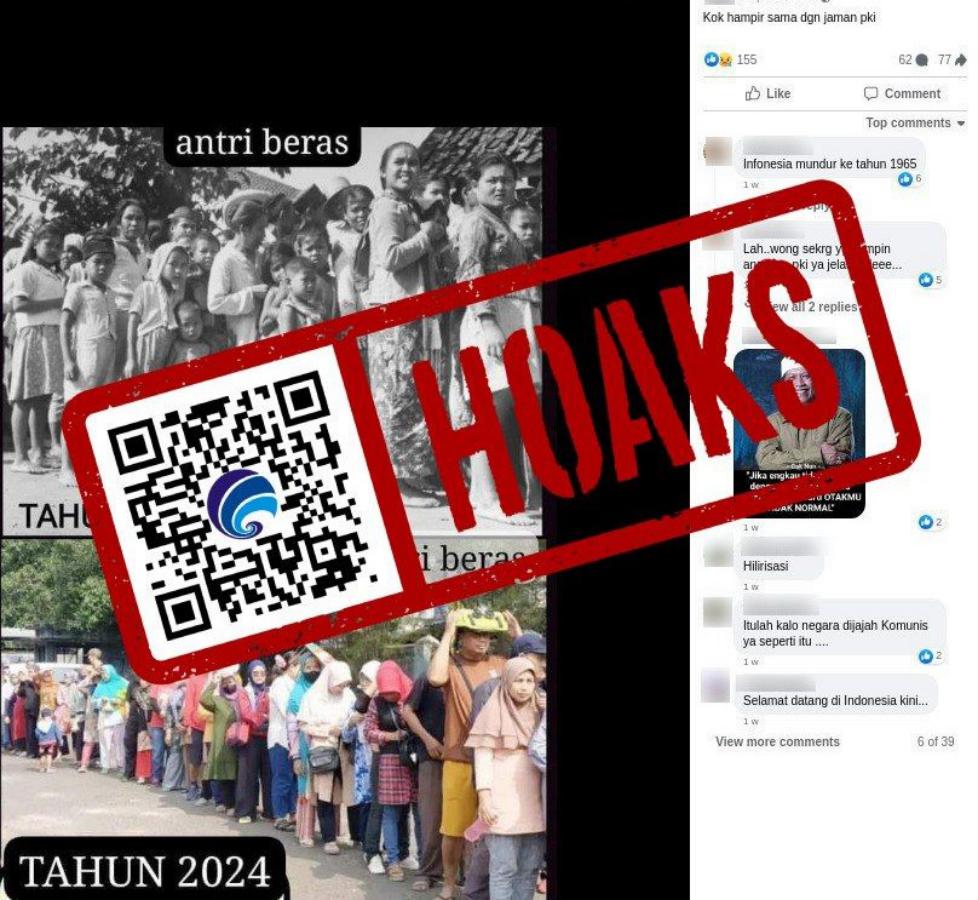 [HOAKS] Gambar Antrean Beras Tahun 1965 dan Tahun&nbsp;2024